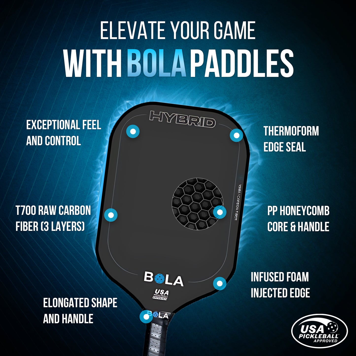 BOLA Hybrid Pickleball Paddle