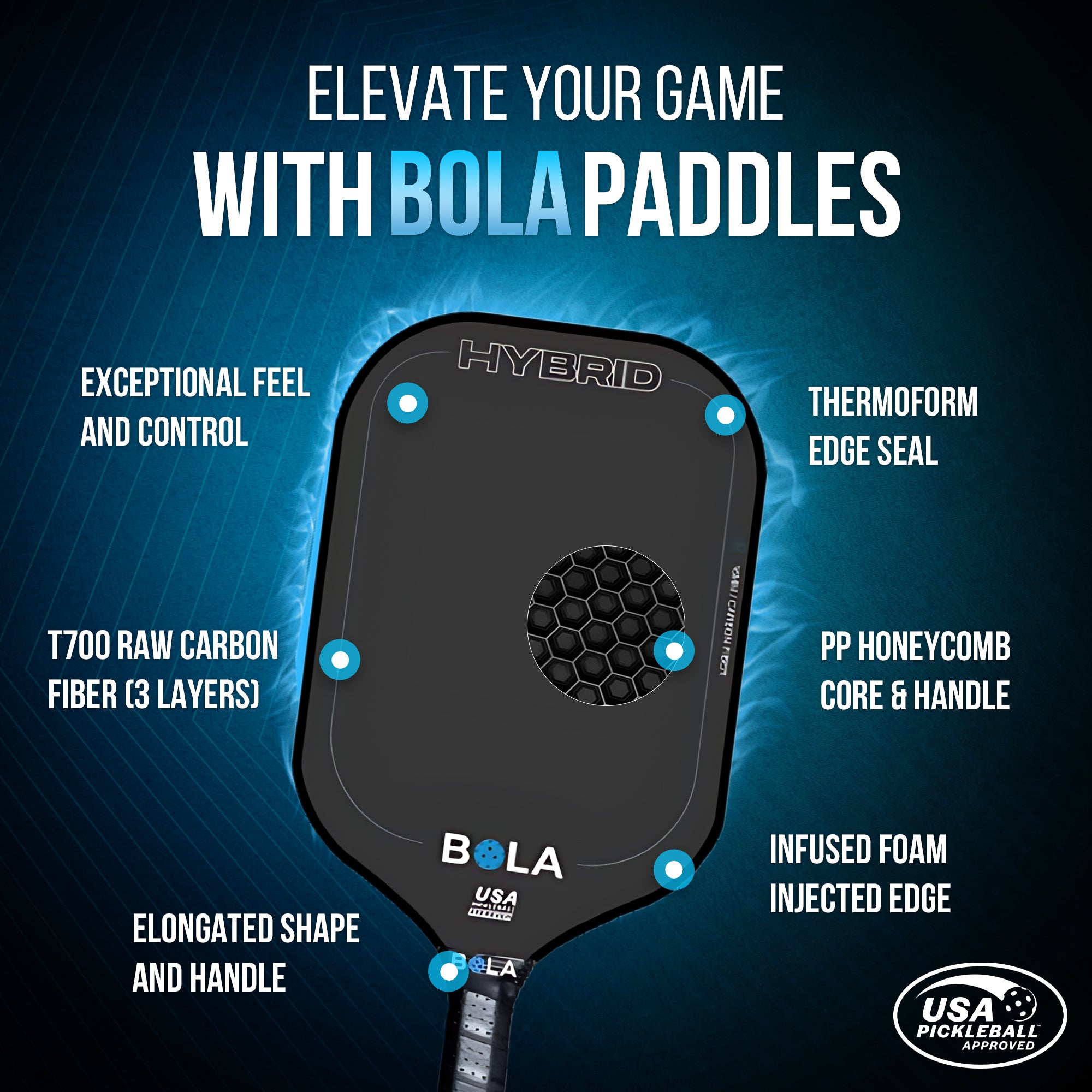 BOLA Hybrid Pickleball Paddle